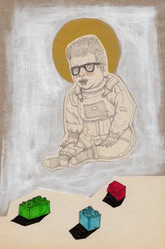 Cartoon: _ (medium) by the_pearpicker tagged baby,children,toys,lego,holy,people,ugly,collage