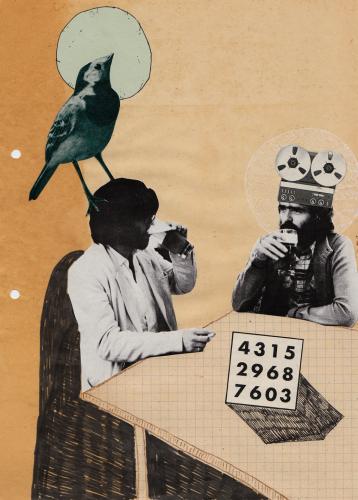Cartoon: _ (medium) by the_pearpicker tagged king,bird,people,collage,drinking
