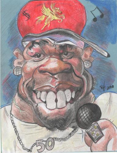 Cartoon: Curtis Jackson 50 Cent (medium) by RoyCaricaturas tagged curtis,jackson,50,cent,hip,hop,rapper,musician