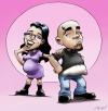 Cartoon: Official Announcement (small) by Mikl tagged mikl,michael,olivier,miklart,art,illustration,painting,pregnant,pregnancy,official,announce,mother,father,baby,child