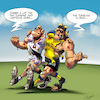 Cartoon: The Spirit of Rugby (small) by Mikl tagged mikl michael olivier miklart art illustration rugby clermont toulouse stade toulousain asm fair play