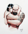 Cartoon: Us by me (small) by Mikl tagged michael,mikl,olivier,miklart,illustration,watercolor,love,couple,tattoo,us,me