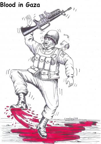 Cartoon: blood in gaza (medium) by paolo lombardi tagged politic,palestine,gaza,israel,welt,world,krieg,war