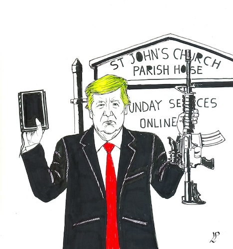 Cartoon: Book and rifle perfect fascist (medium) by paolo lombardi tagged usa,trump