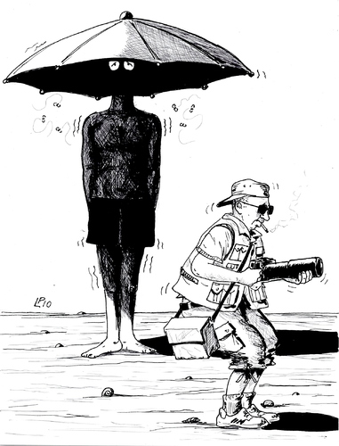 Cartoon: Ferragosto LIBERO per Fini (medium) by paolo lombardi tagged italy,press,fini,berlusconi,satire,caricature,politics