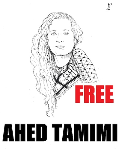Cartoon: Free Ahed Tamimi (medium) by paolo lombardi tagged palestine,israel