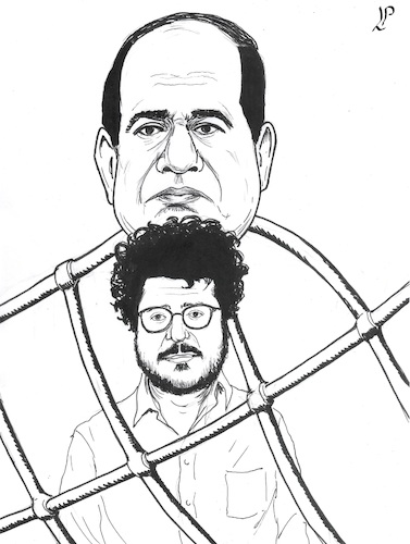 Cartoon: Freedom for Patrick Zaki (medium) by paolo lombardi tagged egypt,dictator,freedom,democracy