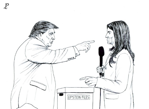 Cartoon: Freedom of the press (medium) by paolo lombardi tagged epstein,trump,press,scandal,files