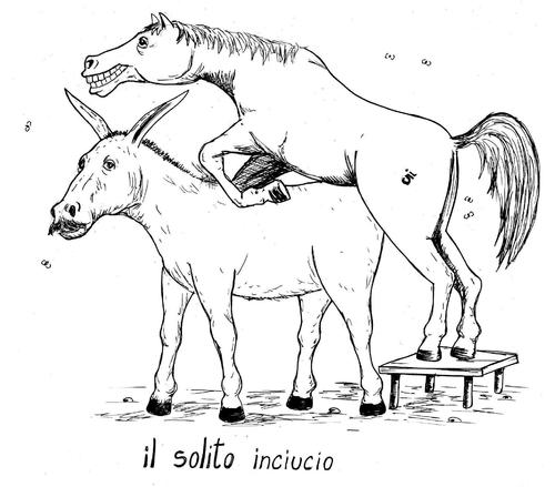 Cartoon: inciucio (medium) by paolo lombardi tagged italy,politics,berlusconi,dalema