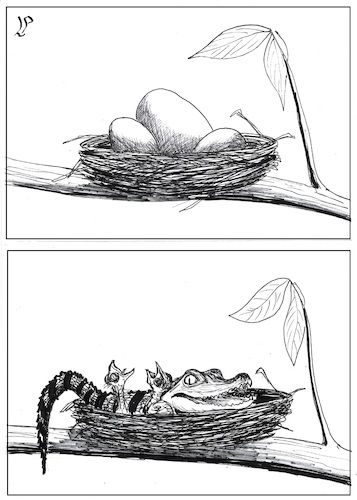 Cartoon: Intrusion (medium) by paolo lombardi tagged nature