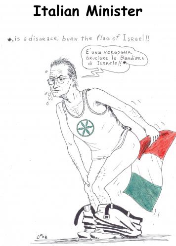 Cartoon: italian politic (medium) by paolo lombardi tagged italy,palestine,gaza,israel,politic