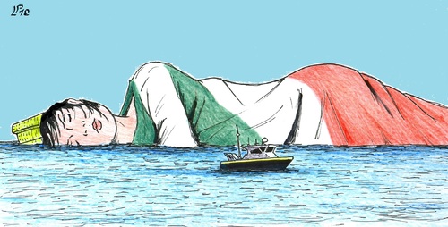 Cartoon: Italy Cruise (medium) by paolo lombardi tagged italy,cruise,disaster,navy,politics