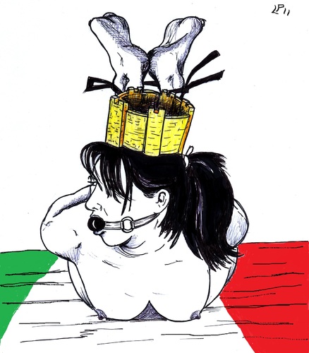 Cartoon: Italy under Berlusconi (medium) by paolo lombardi tagged italy,berlusconi,politics