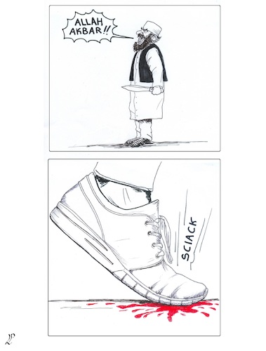 Cartoon: Je Suis Samuel Paty (medium) by paolo lombardi tagged france,charlie,hebdo,terrorism