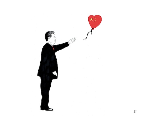 Cartoon: Jinping s balloon (medium) by paolo lombardi tagged sky,china,usa,balloon,jinping