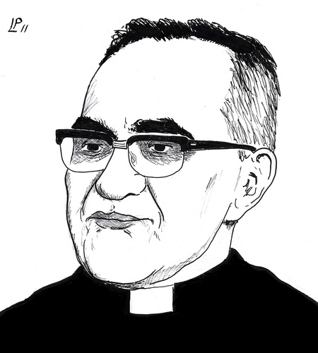 Cartoon: Oscar Romero Saint Now (medium) by paolo lombardi tagged sudamerica,salvador