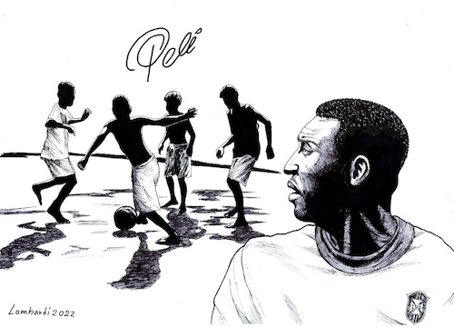 Cartoon: Pele (medium) by paolo lombardi tagged pele,brazil,football