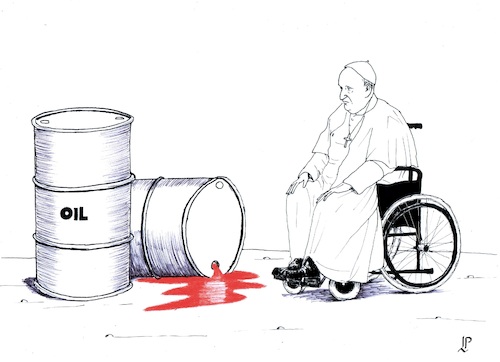Cartoon: Pope in Sudan (medium) by paolo lombardi tagged pope,vatican,africa,sudan