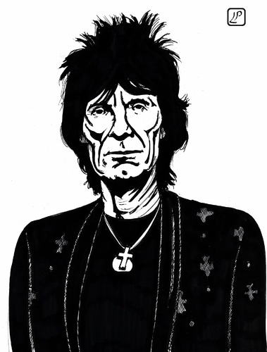 Cartoon: Ronnie Wood (medium) by paolo lombardi tagged rolling,stone,caricature,cartoon