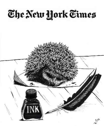 Cartoon: Satire in NYT (medium) by paolo lombardi tagged freedom,satire