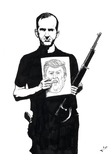 Cartoon: Sniper (medium) by paolo lombardi tagged trump,usa,attack,elections,sniper