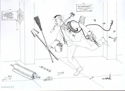 Cartoon: tempi moderni (medium) by paolo lombardi tagged italy,satire,caricatures,politics,arbeit