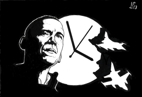 Cartoon: Time (medium) by paolo lombardi tagged syria,usa,war,peace