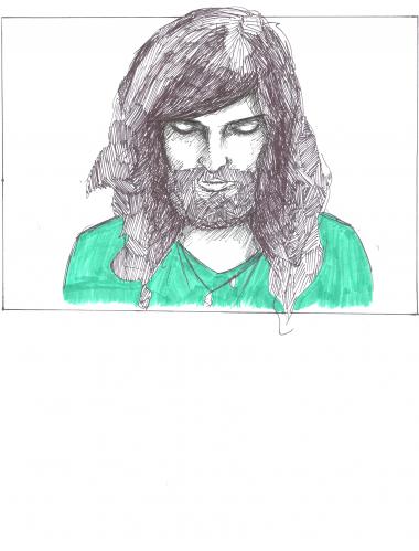 Cartoon: folk rocker (medium) by novak and nemo tagged hair,man,beard,study,green