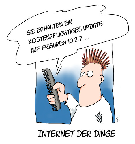 Cartoon: cyberkamm (medium) by Mergel tagged internet,vernetzung,mehrwert,cyber,media,alltag,alltagsgegenstände,cebit,elektronik,kamm,frisur,update