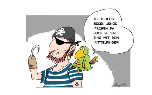 Cartoon: Handicap (medium) by Mergel tagged handicap,behinderung,pirat,papagei,mittelfinger,prothese,böse