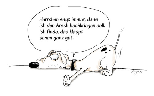 Cartoon: Motivation (medium) by Mergel tagged hund,motivation,kommando,befehl,elan,gehorsam