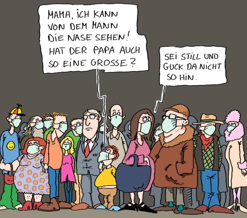 Cartoon: Sitte und Anstand (medium) by Mergel tagged corona,covid,pandemie,sittlichkeit,scham,sozialisation,maske,peinlichkeit,erziehung,entfremdung