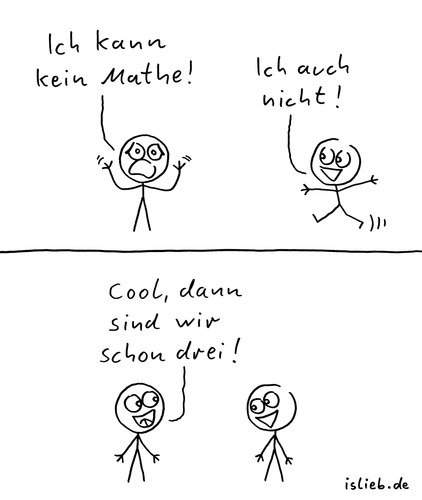 Cartoon: Mathe (medium) by islieb tagged mathe,mathematik,kopfrechnen,schule,humor,comic,islieb