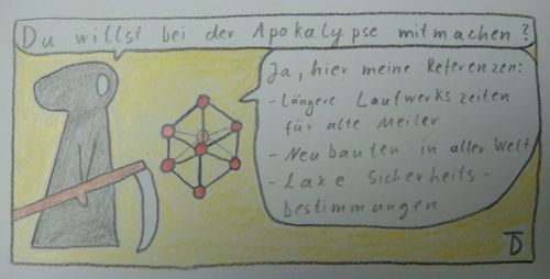 Cartoon: Atomium (medium) by LaRoth tagged tod,sensenmann,grim,reaper,atom,atomium,kraftwerk,meiler,atomstreit,laufzeit