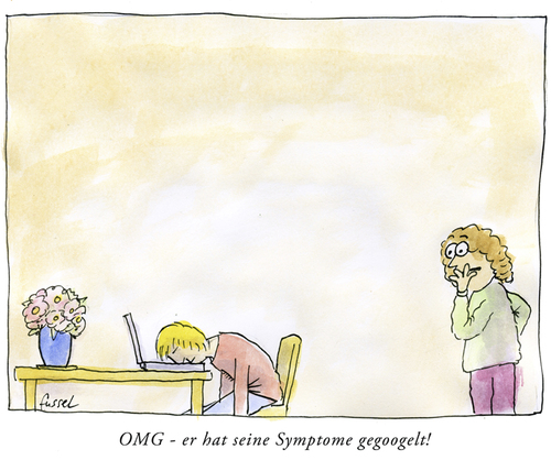 Cartoon: Ärzte warnen (medium) by fussel tagged symptome,google,hypochonder