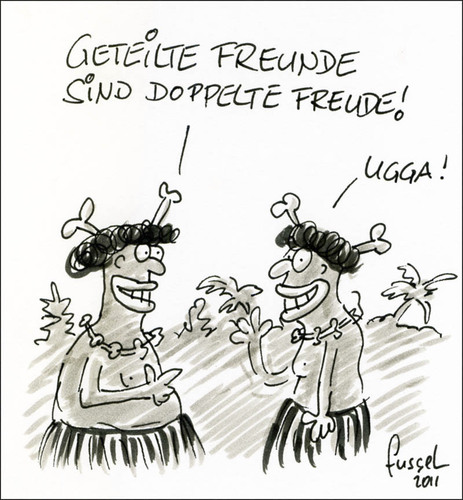 Cartoon: Einladung zum Essen (medium) by fussel tagged freunde,friends,essen,teilen,kannibalen