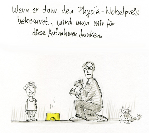 Cartoon: Elternträumereien (medium) by fussel tagged kinder,eltern,camcoder,video,toepfchen,vater,nobelpreis,pipi