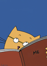 Cartoon: Even harder to understand (small) by fussel tagged cat,men,read,book,understanding,me,myself