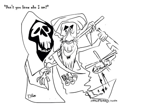 Cartoon: No one can cheat death (medium) by Drao tagged osama,bin,laden,terrorist,terrrism,death,pakistan,usa,marines