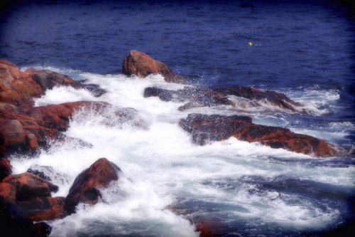 Cartoon: Cape Bretons Atlantic Ocean (medium) by Krinisty tagged ocean,water,waves,rocks,beauty,scenery,scenic,sky,nature,art,photography,krinisty,canada,nova,scotia
