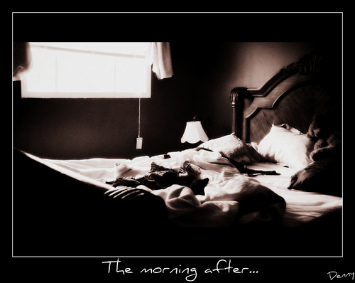 Cartoon: The morning after.... (medium) by Krinisty tagged bed,sheets,sunlight,morning,awake,messy,sleepy,sexy,drunk,fun,party,love,flirt,animal,passionate,photography,krinisty,art