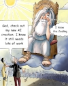 Cartoon: AI Creator (small) by George tagged ai,creator,god