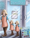 Cartoon: Cwins (small) by George tagged clone,girls,motherhood