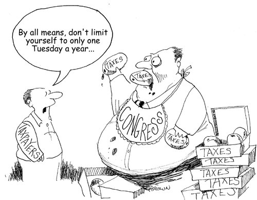 Cartoon: Fat Tuesday (medium) by Joebrowntoons tagged paczki,congress,deficit,taxes,taxpayer