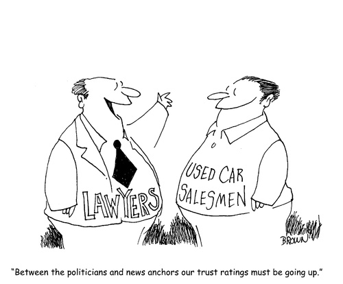 Cartoon: Who do you trust (medium) by Joebrowntoons tagged barister,car,sales,carsalesman,law,lawyer,betrayal,trust,legal