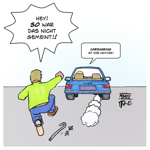 Cartoon: Carsharing (medium) by Timo Essner tagged carsharing,mitfahrgelegenheit