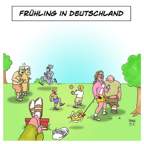 Cartoon: Frühling in Deutschland (medium) by Timo Essner tagged frühling,frühjahr,deutschland,socken,sandalen,frühling,frühjahr,deutschland,socken,sandalen