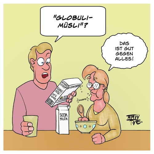 Cartoon: Globuli-Müsli (medium) by Timo Essner tagged grüne,woche,anuga,veganes,leben,essen,ernährung,alternativmedizin,alternative,medizin,heilmethoden,globuli,homöopathie,ökos,bio,vegan,lebensmittel,müsli,timo,essner,grüne,woche,anuga,veganes,leben,essen,ernährung,alternativmedizin,alternative,medizin,heilmethoden,globuli,homöopathie,ökos,bio,vegan,lebensmittel,müsli,timo,essner