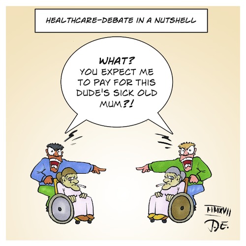 Cartoon: Health Care in a Nutshell (medium) by Timo Essner tagged health,care,aca,ahca,us,reform,obamacare,trumpsaster,cartoon,timo,essner,health,care,aca,ahca,us,reform,obamacare,trumpsaster,cartoon,timo,essner