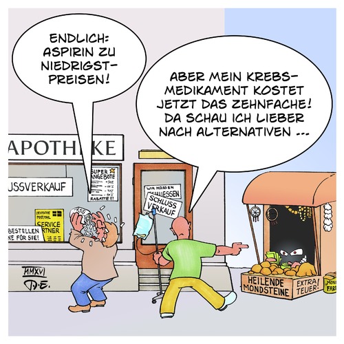 Cartoon: Medikamentenpreise (medium) by Timo Essner tagged medikamente,eugh,medikament,preis,pille,tabletten,apotheken,onlinehandel,verbraucherschutz,wirkstoff,sicherheit,gefälschte,cartoon,timo,essner,medikamente,eugh,medikament,preis,pille,tabletten,apotheken,onlinehandel,verbraucherschutz,wirkstoff,sicherheit,gefälschte,cartoon,timo,essner